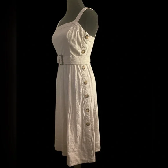 CLUB MÓNACO SIDE BUTTON LINEN DRESS 2 GUC - Picture 2 of 10